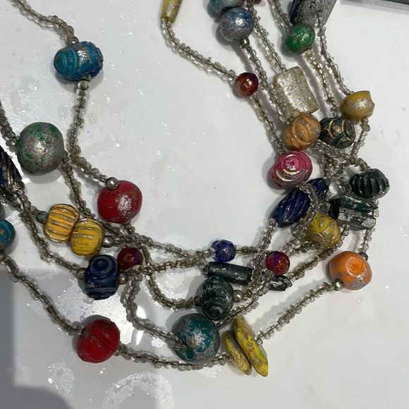 Susie Blue Boho 5-Strand Beaded Necklace - Picture 4 of 10